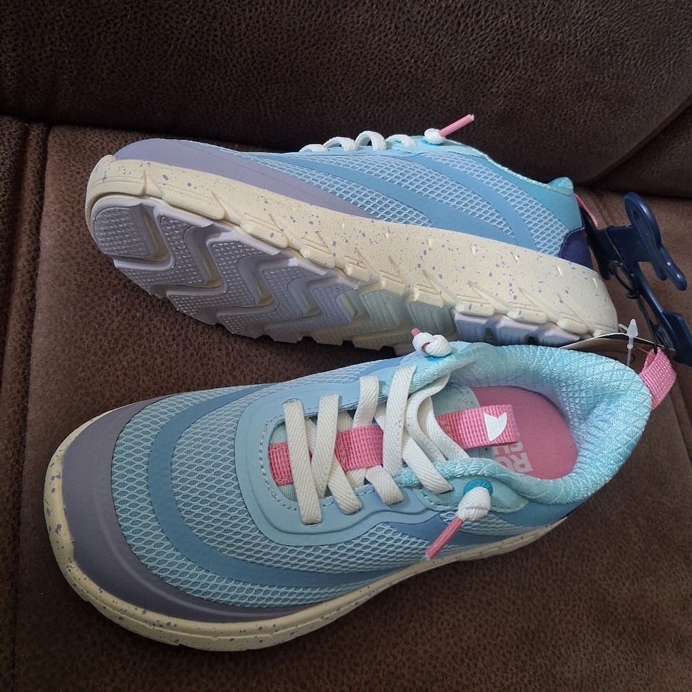 Rugged Shark Kids' Blue and Pink Athletic Sneakers Size 12